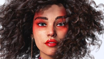 Digital model Zoe Dvir models bold beauty looks in the November issue of The National's Luxury magazine. To get the look: A brazen blush of red across the lips, eyes and brows is the ultimate statement, and looks stunning on brunettes. For a pop of pinky-red, try Nars Single Eyeshadow in Fatale (Dh120) or, for a deeper russet tone, Mac’s Left You on Red eyeshadow (Dh75). For a truly fiery red, turn to Urban Decay’s eyeshadow in Slowburn (Dh99). Treat the lips to Gucci’s Rouge à Lèvres Mat lipstick in 500 Odelie Red (Dh170) for an intense pigment, or Rouge Dior in a pillar-box shade of 999 (Dh184). Mac offers the Viva Glam lipstick in Rosalia (Dh95) with an undertone of orange, or opt for Dolce & Gabbana’s Dolce Matte lipstick in Dolce Star 611 (Dh190) for a blast of absolute rouge. Creator: Zoe01. Fashion director: Sarah Maisey