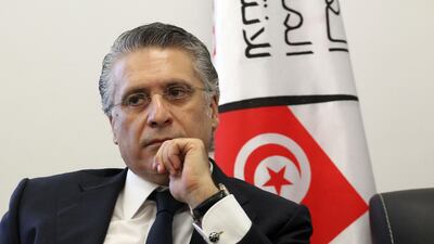Nabil Karoui, Tunisian media magnate and presidential candidate is pictured after submitting his candidacy to Tunisia's electoral commission in the capital Tunis in August. AFP