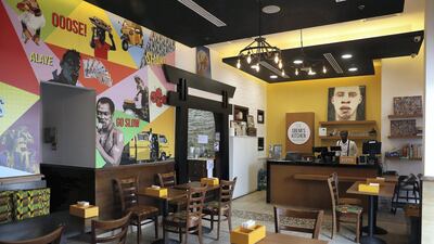 The colourful interiors of The Gbemi's Kitchen. Pawan Singh / The National