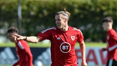 Wales' Gareth Bale during training. PA