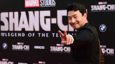 Cast member Simu Liu arrives at the premiere of 'Shang-Chi and the Legend of the Ten Rings' at the El Capitan Theatre in Los Angeles.