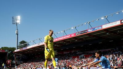 Bournemouth's Aaron Ramsdale and Manchester City's David Silva. Reuters