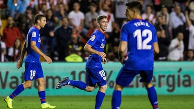 Atheltic Bilbao's Iker Muniain celebrates after scoring against Rayo Vallecano. EPA
