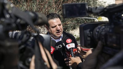 Ayman Odeh, the head of Israel's predominantly Arab Joint List coalition, talks to reporters in the northern Israeli city of Haifa, on March 3, 2020, a day after the Israeli general elections. AFP