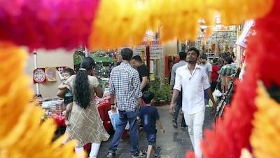People shop for Diwali in Bur Dubai on Saturday, October 26, 2019. Chris Whiteoak / The National