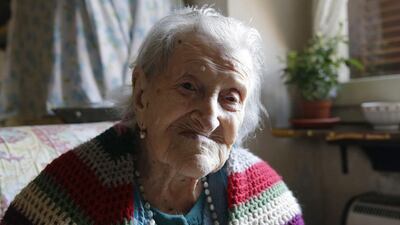 File photo of the world's oldest person Emma Morano, who died in her home in northern Italy on April 15, 2017 at the age of 117. Antonio Calanni/AP Photo