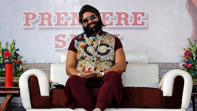 Gurmeet Ram Rahim Singh, who was convicted of rape last month, was one of the 14 names on the list of "fake" gurus. In this picture, taken on May 17, 2017, he is seen at the premiere of the of a movie in New Delhi, India. Tsering Topgyal / The Associated Press