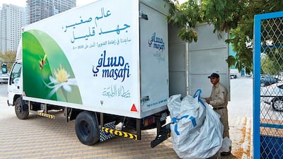 Masafi has schemes to keep its environmental impact as low as possible. But experts say recycling needs consumers on board, rather than leaving the responsibility solely to companies and government. Courtesy Masafi