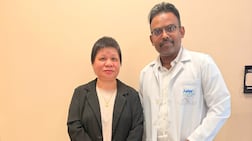 Sharjah resident Eliza Robles and the surgeon who removed her brain tumour, Dr Chelladurai Pandian Hariharan. Photo: Aster DM Healthcare
