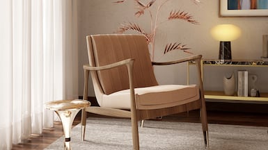 Mocha Mousse can be used in big-item furniture and surrounded by metallics for maximum impact. Photo: Covet House