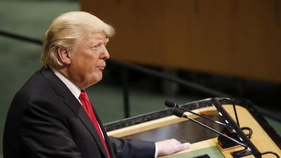 US President Donald Trump addresses the General Debate of the General Assembly of the United Nations at United Nations. EPA