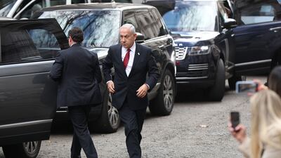 Mr Netanyahu’s office said he is expected to focus on 'the Iranian issue' with the UK Prime Minister. AFP