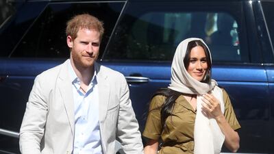 Prince Harry, Duke of Sussex and Meghan, Duchess of Sussex visit Auwal Mosque on Heritage Day during their royal tour of South Africa on September 24, 2019 in Cape Town, South Africa. Getty Images