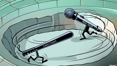 Our cartoonist's take on the fate of US-led sanctions on Iran amid talk of a possible return to negotiations over their 2015 nuclear deal