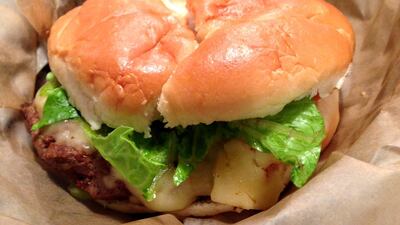 The cheeseburger at Hwy 55, Golden Tower Building, Abu Dhabi. Evelyn Lau / The National