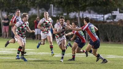 Jebel Ali Dragons vs Abu Dhabi Harlequins at the Rugby Zone in Sports City. Antonie Robertson / The National