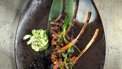 Korean BBQ lamb chops with pickled cucumber, Dh30 at Wakame