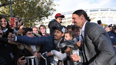 Zlatan Ibrahimovic poses for a selfie. AFP