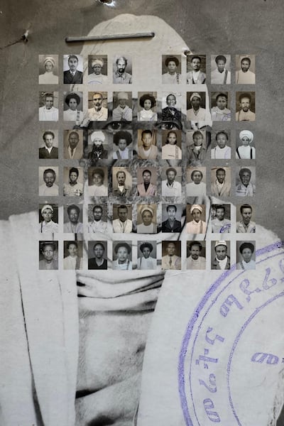 Maheder Haileselassie's collage of fighters who stood against the Italian occupation of Ethiopia in the 1930s and 40s. Photo: Maheder Haileselassie