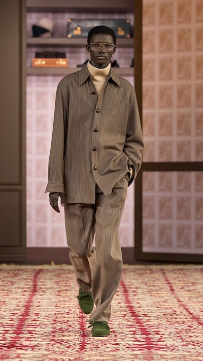 Zegna is known to use some of the world's finest fabrics, tailored for this show into elegant lines and layers. Photo: Zegna