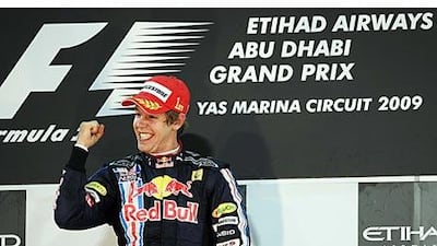 The victorious Red Bull driver Sebastian Vettel led the race following the retirement of Lewis Hamilton having started second on the grid.