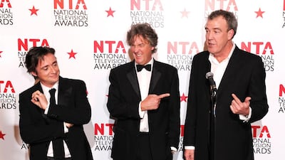 From left, former Top Gear hosts Richard Hammond, James May and Jeremy Clarkson's new Amazon prime show, The Grand Tour, will be available to stream from October 2016. David Fisher / REX / Shutterstock