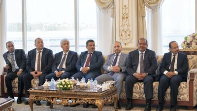 A delegation accompanying Dr Abdulmalik during a Sea Palace barza.