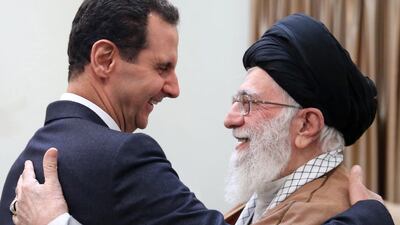 Iranian supreme leader Ayatollah Ali Khamenei receives Syrian President Bashar Al Assad in Tehran, Iran, on 25 February, 2019. EPA