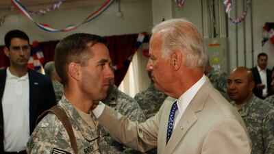Son: Beau Biden. Joe and his first wife, Neilia, welcomed son, Beau in February 1969. He attained the rank of Major in the US army, and was deployed to Iraq in 2008. He later became a federal prosecutor in the US Attorney’s Office. He passed away in 2015 from brain cancer at the age of 46. AFP