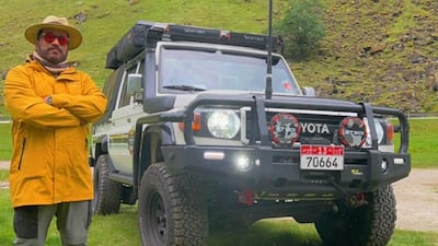 Abdullah Al Harthi in Norway after his three-week drive. Photo: Abdullah Al Harthi