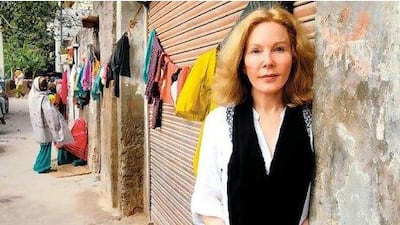 Katherine Boo in Mumbai’s Annawadi slum. Her book Behind the Beautiful Forevers: Life, Death and Hope in a Mumbai Undercity is centred on the slum, which was the setting of the film Slumdog Millionaire. Courtesy Tribhuvan Tiwari / Outlook
