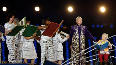 Sir Ian McKellen performing during Stephen Daldry's remarkable opening ceremony for the London 2012 Paralympics. Matt Dunham/AP
