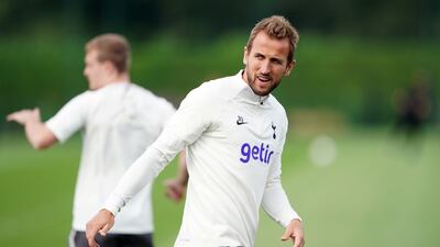 Tottenham striker Harry Kane prepares for the Marseille match. PA