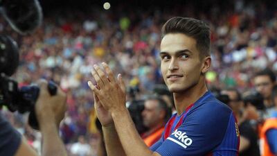 Barcelona’s new player, midfielder Denis Suarez, during the presentation of the team before the Joan Gamper Trophy match between FC Barcelona and Sampdoria played at Camp Nou stadium in Barcelona, Catalonia, Spain on 10 August 2016. Marta Perez / EPA