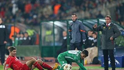 Brendan Rodgers, right, paid tribute to Liverpool after their 2-2 draw against Ludogorets. Michael Steele / Getty Images