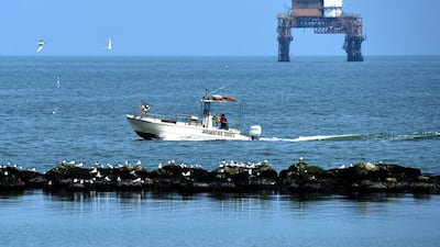 Italy's ENI gas platform Angela in the Adriatic sea off Lido di Dante near Ravenna. Oil majors are expected to boost production over the next few years. Alberto Pizzoli / AFP