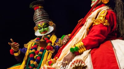 A Kathakali performance at the International Koodiyaattam & Kathakali Festival last year, held at the GEMS International School, Sheikh Zayed Road, Dubai. Duncan Chard for the National