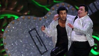 Ranbir Kapoor, left, with his father Rishi Kapoor. AFP