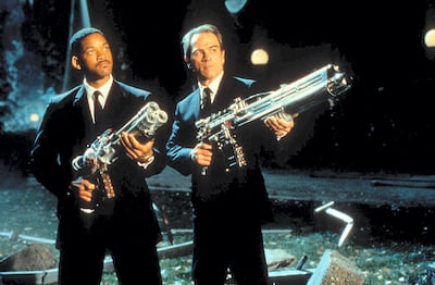 Men in Black star Tommy Lee Jones, right, will be an octogenarian in September 2026. Photo: IMDB
