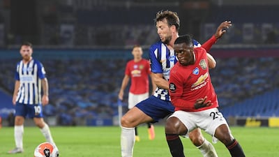Dale Stephens - 5: Caught out for United's first goal trying to anticipate pass to Greenwood. Reuters.