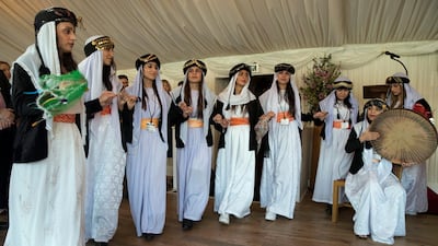 Members of the Yazidi Choir performing at the Houses of Parliament in London during their tour of the United Kingdom. Stephen Lock for the National