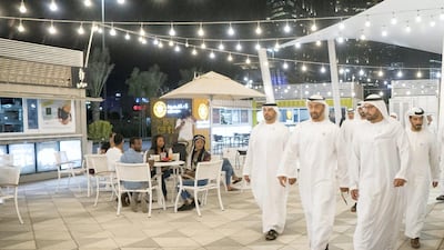 Sheikh Mohamed bin Zayed, Crown Prince of Abu Dhabi and Deputy Supreme Commander of the UAE Armed Forces, visits A'l Bahar Project, at the Corniche. Rashed Al Mansoori / Ministry of Presidential Affairs