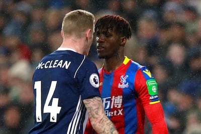 Crystal Palace's Wilfried Zaha, right, is showing signs of returning to form. Jason Cairnduff / Reuters