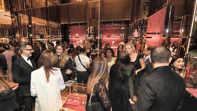 The pre-show party at the boutique