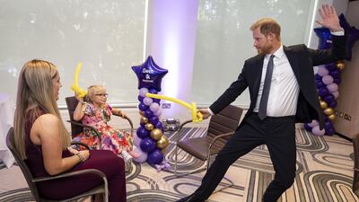 Prince Harry with Ansel Hayward, recipient of the Inspirational Young Person 12-14 award, at the annual WellChild Awards 2025, at the Royal Lancaster Hotel in London. Getty Images