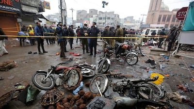 Police said the powerful bomb exploded in a crowded bazaar in Pakistan's second largest city of Lahore. AP
