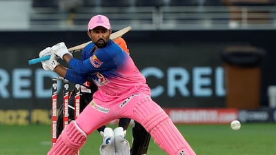 Rahul Tewatia of Rajasthan Royals in action during the 2020 Indian Premier League held in the UAE. Sportzpics for BCCI