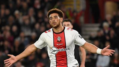 Che Adams celebrates scoring Southampton's first goal. Reuters