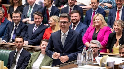 Andy Burnham is sworn in during a ceremony at the House of Commons, after becoming the new MP for Makerfield and favourite to become the next prime minister. Reuters