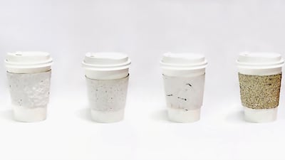 Receipts Recycling Factory converts paper receipts and coffee grounds into cup sleeves